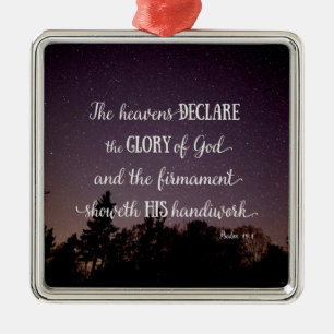 Die Himmel verkünden die Herrlichkeit Gottes Silbernes Ornament