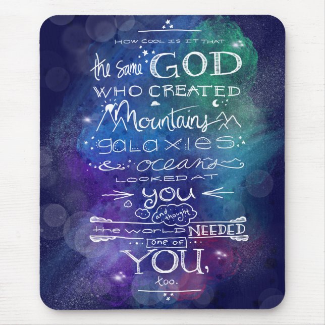 Die Himmelsgalaxie zitiert Astronomie christliches Mousepad (Vorne)