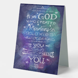 Die Himmelsgalaxie zitiert ein Geschenk der Inspir Tischaufsteller