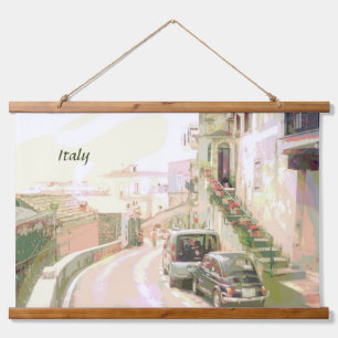 Die Hinterstraßen des Italien-Reisestils Wandteppich Mit Holzrahmen