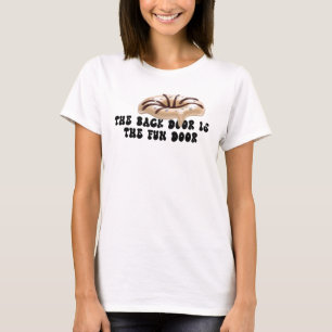 Die Hintertür ist die lustige Tür Lustiger Donut-L T-Shirt