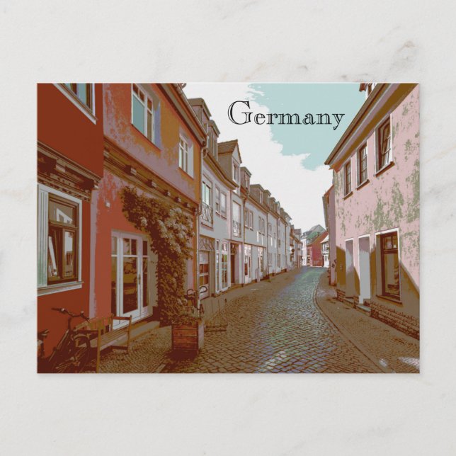 Die Hinterwege des deutschen Reiseplakatstils Postkarte (Vorderseite)