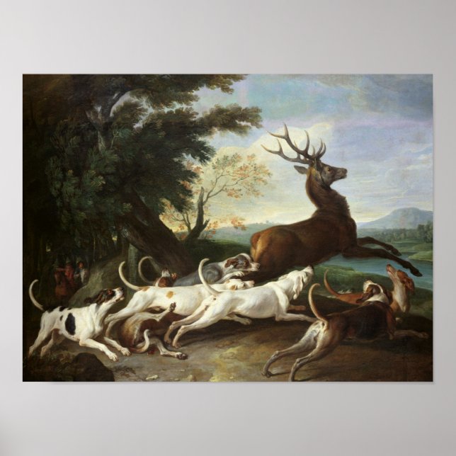 Die Hirschjagd, 1718 Poster (Vorne)