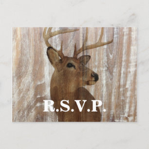 Die Hirschjagd im Stall ist über Hochzeit RSVP Einladungspostkarte