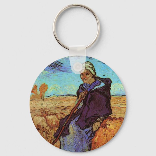 Die Hirtin (nach Millet) von Vincent van Gogh Schlüsselanhänger (Vorderseite)