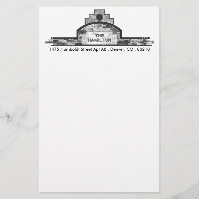 die Hmilton Briefpapier (Vorderseite)