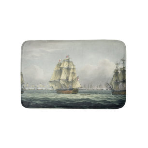 Die HMS Victory, die für die französische Linie Badematte