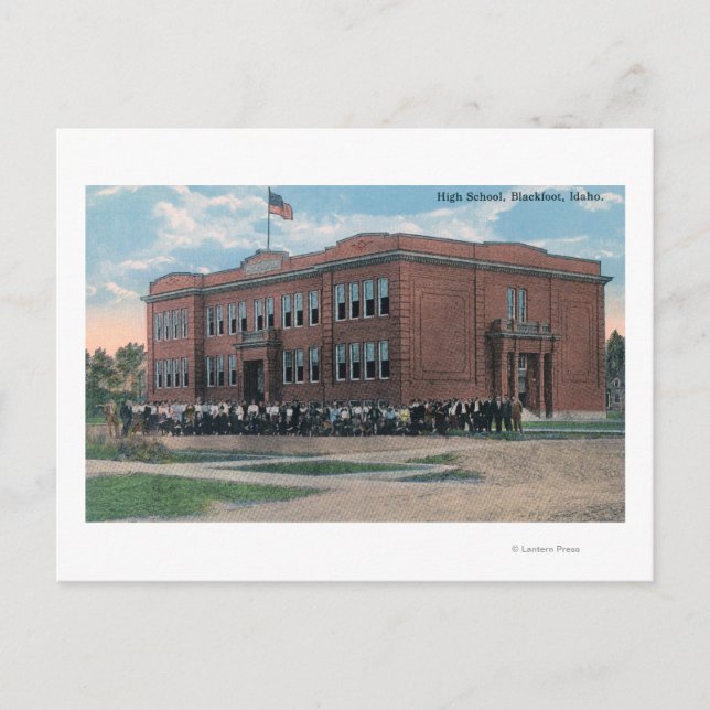Die Hochschule mit Fakultät und Studenten Postkarte (Vorderseite)