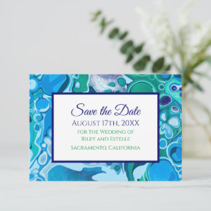 Die Hochzeit aus blauem und grünem Marmor speicher RSVP Karte