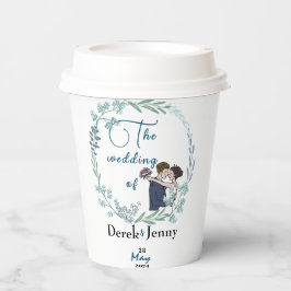 Die Hochzeit blauer Liebhaber Pappbecher