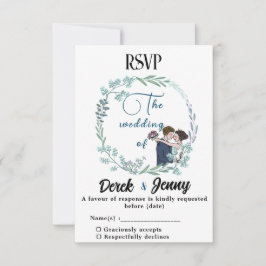 Die Hochzeit blauer Liebhaber RSVP Karte