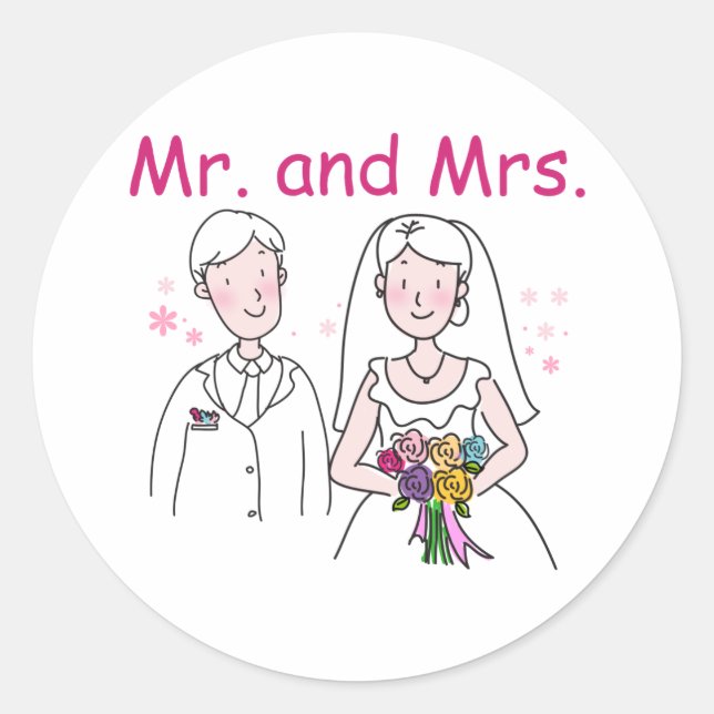 Die Hochzeit (C) Runder Aufkleber (Vorderseite)