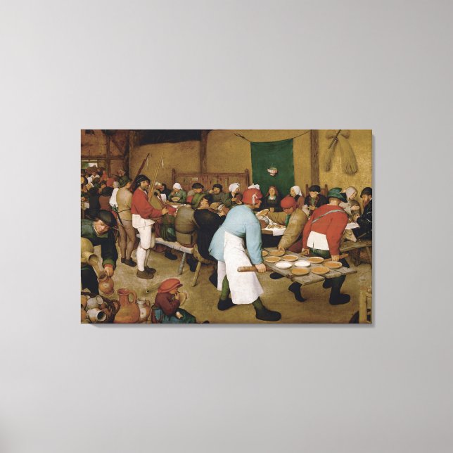 Die Hochzeit der Bauern durch Pieter Bruegel, der  Leinwanddruck (Vorderseite)
