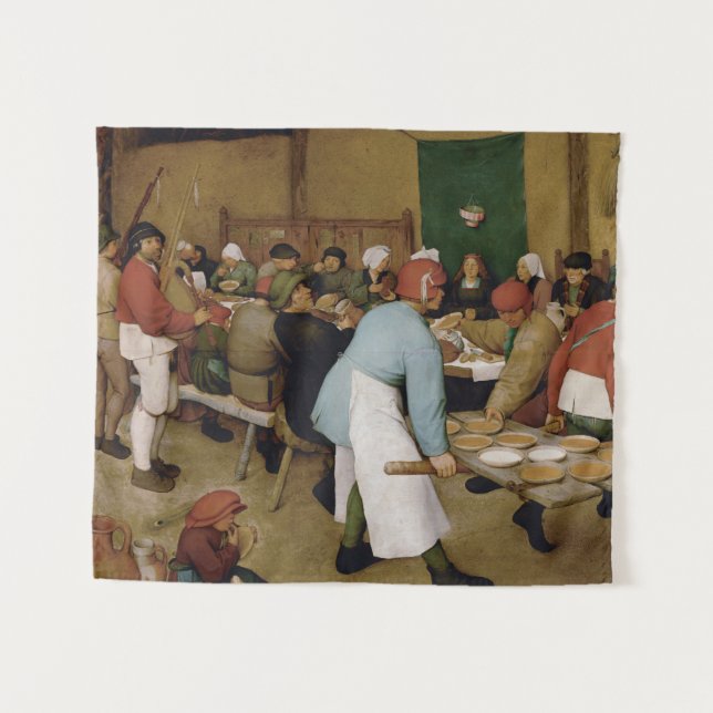 Die Hochzeit der Bauern durch Pieter Bruegel, der  Wandteppich (Vorderseite (Horizontal))