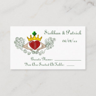Die Hochzeit der Claddagh-Platzierungskarten (Voll Platzkarte