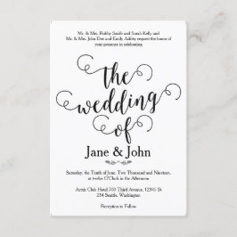 Die Hochzeit der einfachen Einladung zur Hochzeit