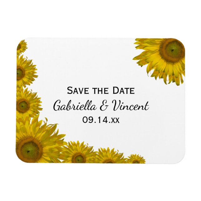 Die Hochzeit der gelben Sonnenblumenkante speicher Magnet (Horizontal)