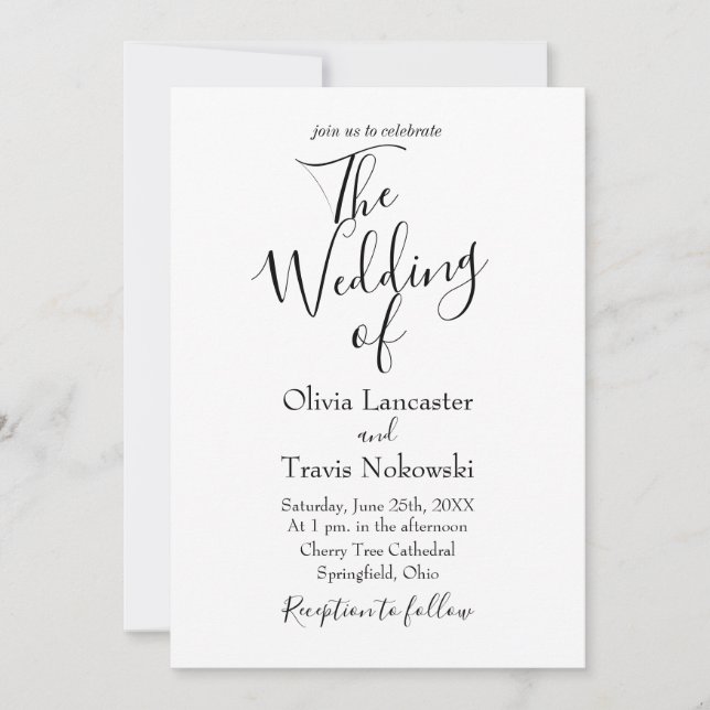 Die Hochzeit der individuellen Hochzeitseinladung Einladung (Vorderseite)