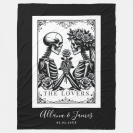 Die Hochzeit der Lovers Tarot Card Skelettons Mono Fleecedecke