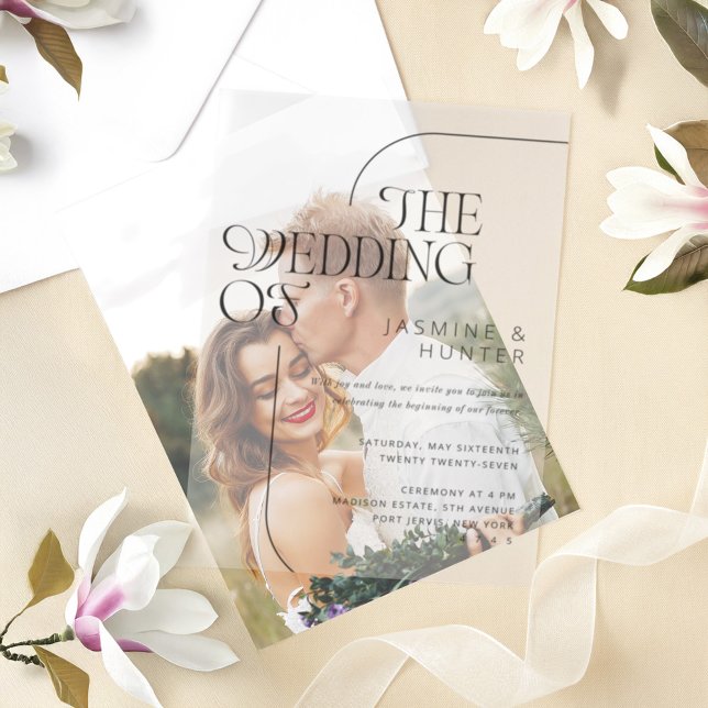 Die Hochzeit der Minimal Modern Black Script Hochz (The Wedding of Minimal Modern Black Script Wedding Vellum Invitations)