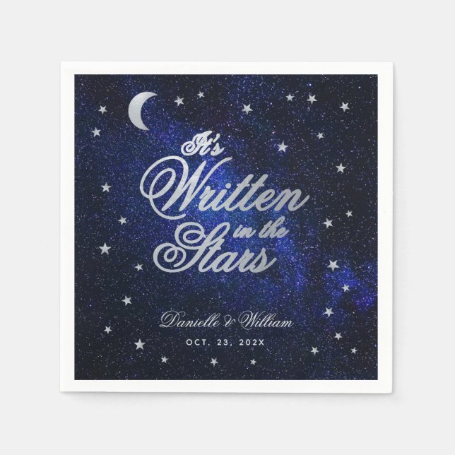 Die Hochzeit des Celestial in The Stars & Moon Blu Serviette (Vorderseite)