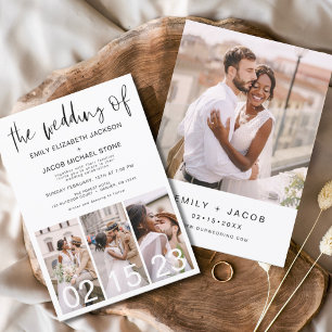 Die Hochzeit des Minimalistischen Fotos Elegant Si Einladung