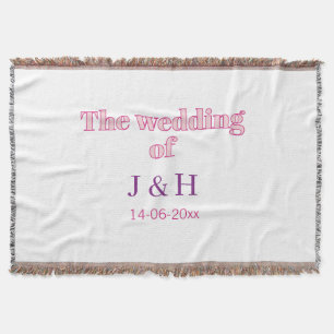 Die Hochzeit des Paares Anfangsbuchstabe des Namen Decke
