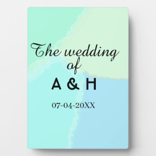 Die Hochzeit des Paares Anfangsbuchstabe des Namen Fotoplatte