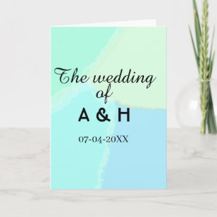 Die Hochzeit des Paares Anfangsbuchstabe des Namen Karte