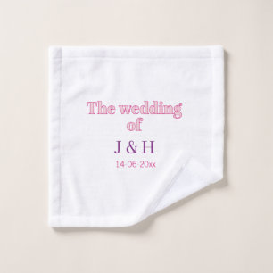 Die Hochzeit des Paares Anfangsbuchstabe des Namen Waschlappen
