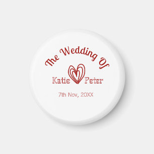 Die Hochzeit des Paares Name Herz Maron Rot pas Magnet