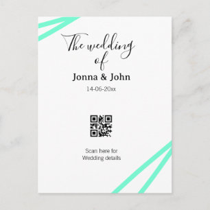 Die Hochzeit des Paares QR-Code-Scan-Detail Ankündigungspostkarte