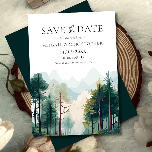 Die Hochzeit des Waldes im Wasserfarbenwald spart  Save The Date (Von Creator hochgeladen)