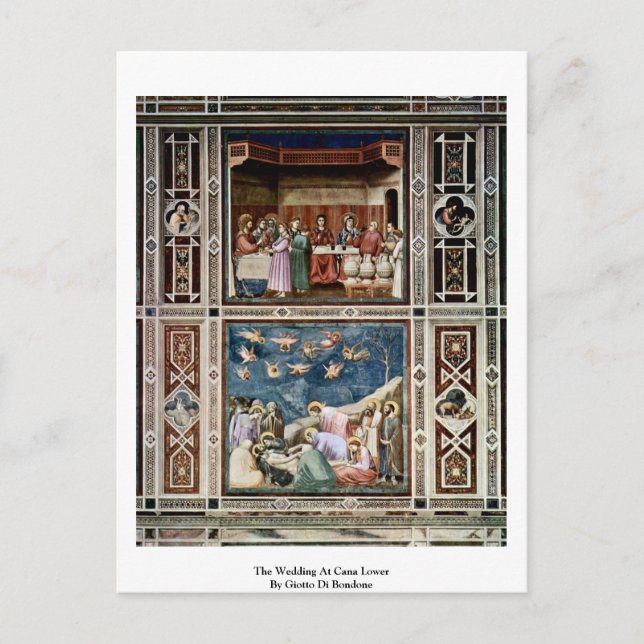 Die Hochzeit in Cana Lower by Giotto di Bondone Postkarte (Vorderseite)