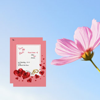 Die Hochzeit mit dem roten Herz eines Papiers spei Save The Date