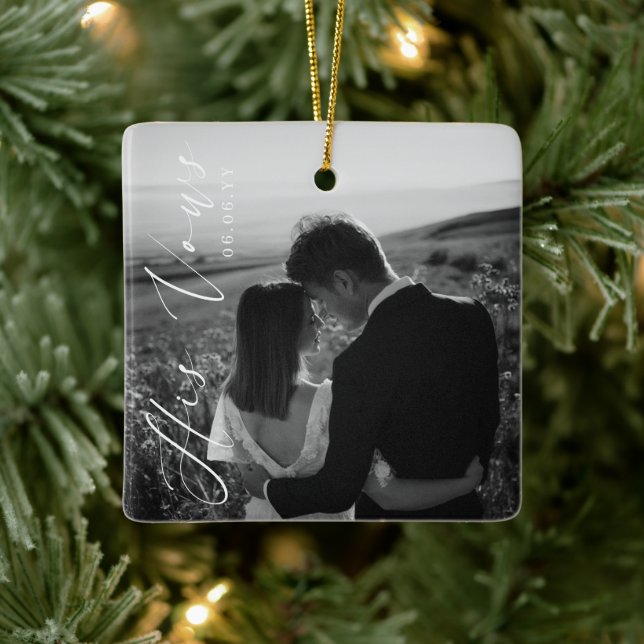 Die Hochzeit seines Fotos Keramikornament (Baum)