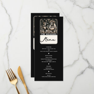 DIE HOCHZEIT Tarot Skelette Braut & Bräutigam Menü Menükarte