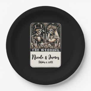 DIE HOCHZEIT Tarot Skelette Braut & Bräutigam Pappteller
