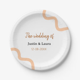 Die Hochzeit von add Braut Bräutigam Name Datum Pf Pappteller