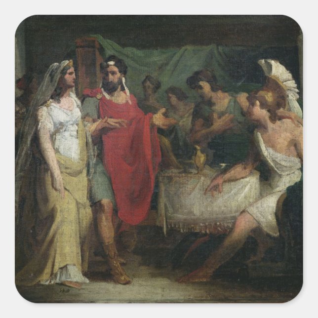 Die Hochzeit von Alexander der Große und von Quadratischer Aufkleber (Vorderseite)