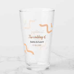 Die Hochzeit von Braut Bräutigam Name Datum Pfirsi Glas