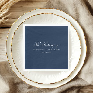 Die Hochzeit von Elegant Navy Blau Hochzeit Serviette