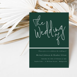 Die Hochzeit von Emerald Green Modern Wedding Einladung