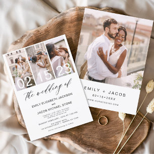 Die Hochzeit von Foto Minimalistische Weiße Hochze Einladung