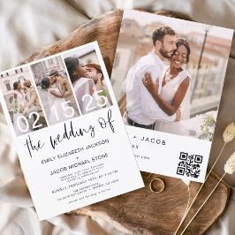 Die Hochzeit von Foto QR-Code Minimalistisch Elega Einladung
