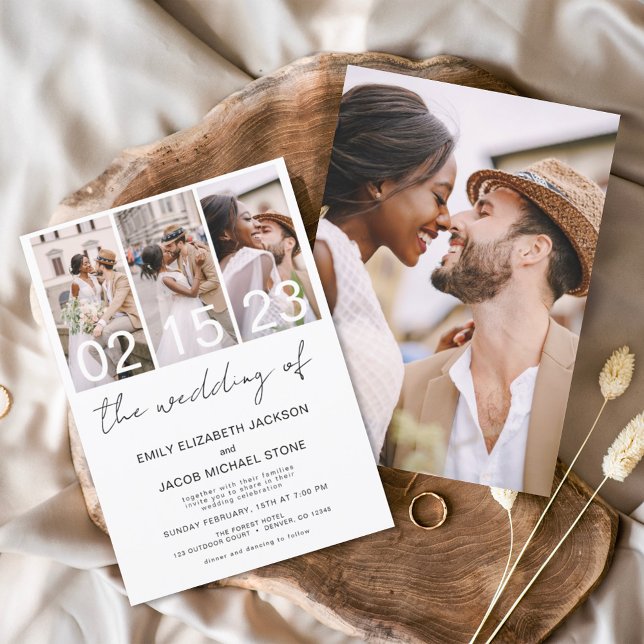 Die Hochzeit von Foto Simple Minimalistisch White Einladung (Von Creator hochgeladen)