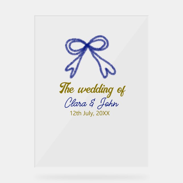 Die Hochzeit von Goldmedaille Acrylschild (Vorderseite)