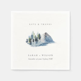 Die Hochzeit von Green Blue Pine Woods Mountain da Serviette