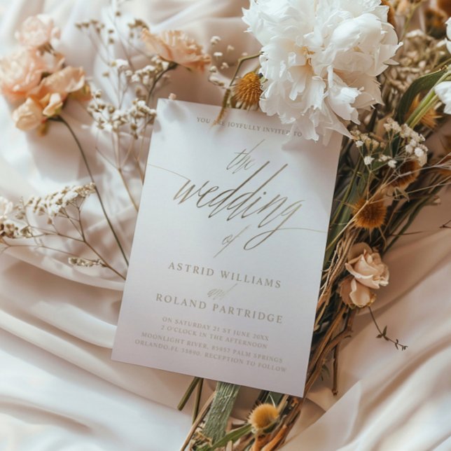 Die Hochzeit von Imitaten Goldkalligraphie Einladung (Von Creator hochgeladen)