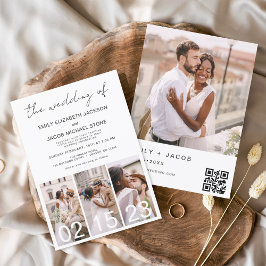Die Hochzeit von Minimalistischem QR-Code Simple Einladung